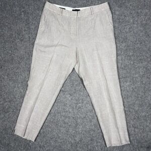 Talbots Linen Pants size 12 Beige color Slim Ankle